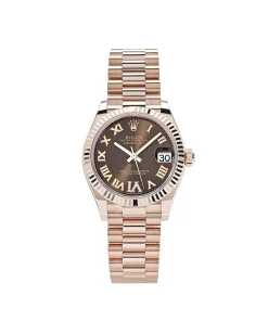 Rolex Datejust 31 278275 ‘Ladies’ Rose Gold Diamond Chocolate Dial President
