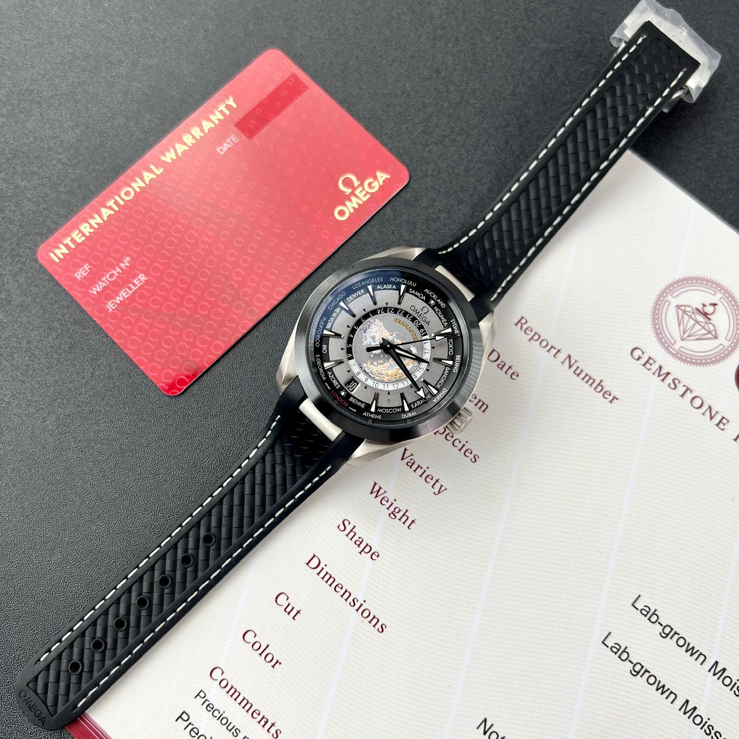 Omega Seamaster Aqua Terra Worldtimer Replica 11 Watch Rubber Strap 43mm - Image 2