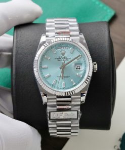 Alternative view of Rolex Day-Date 128236 Replica 11 Ice Blue Face Weight 159gr Factory QF 36mm