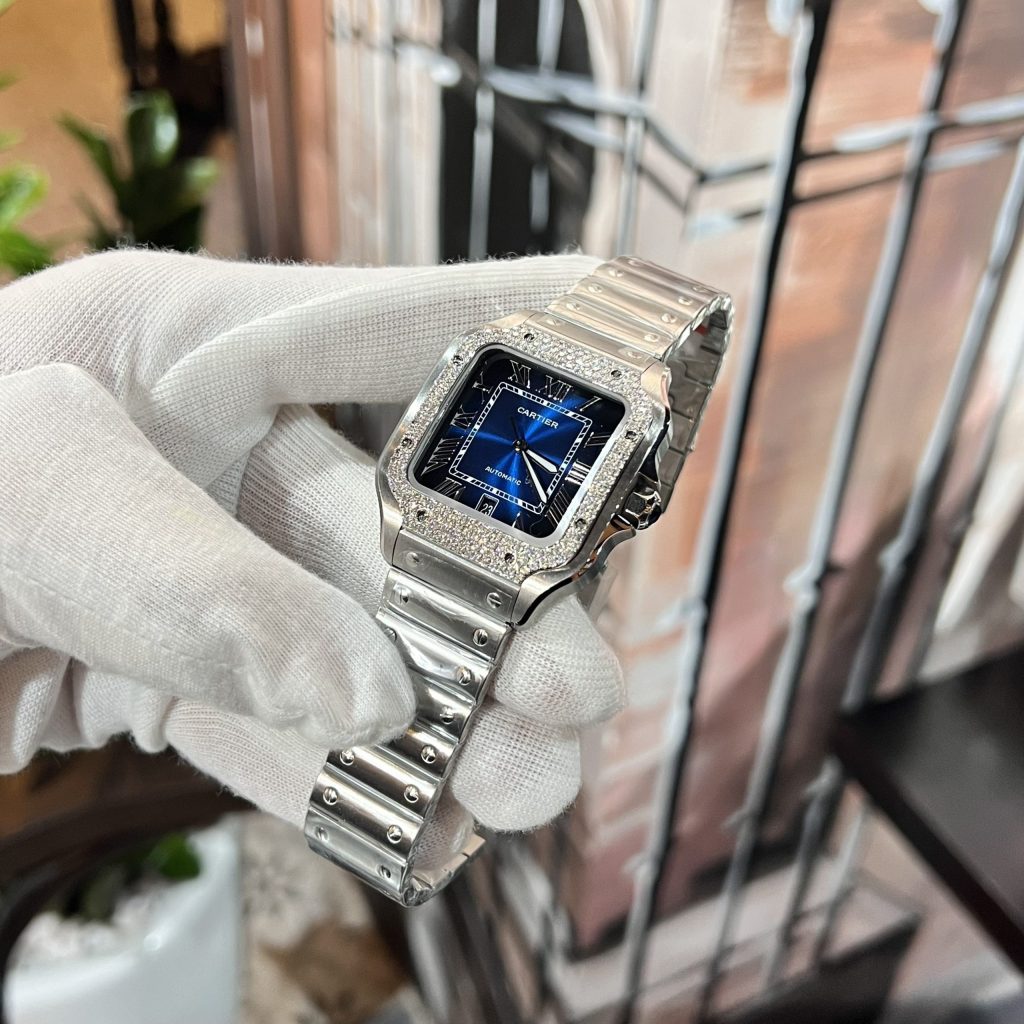 Catier Santos Customs Moissanite Diamonds Bezel Best Replica (7)