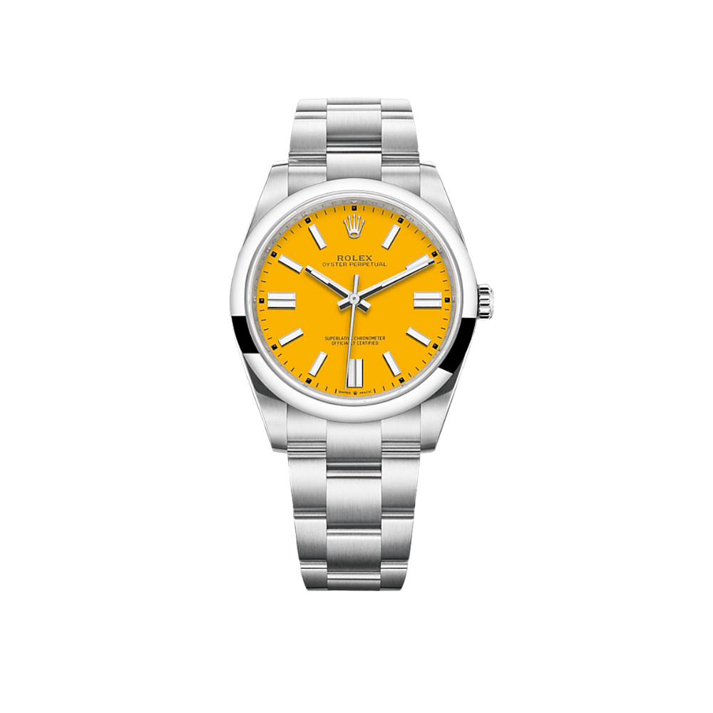Rolex Oyster Perpetual 36 126000 Stainless Steel Yellow Dial