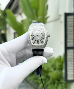 Franck Muller V32 Full Diamonds Replica Watch Black Color ABF 32x40mm