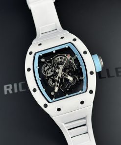 Fake Richard Mille Watch RM055 White Ceramic Bubba Watson BBR Factory 45mm