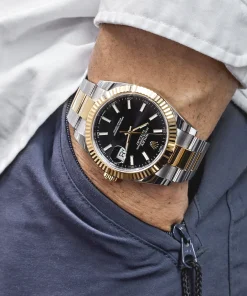 Alternative view of Rolex Datejust 41 126333 Yellow Gold Stainless Steel Black Dial Oyster