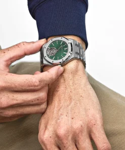 Alternative view of Audemars Piguet Royal Oak 26534TI.OO.1220TI.01 Selfwinding Flying Tourbillon Green Dial Limited Edition