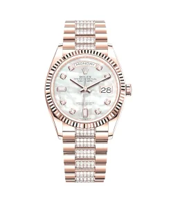 Rolex Day-Date 36 128235 Rose Gold Mother of Pearl Diamond Set