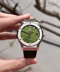 Hublot Classic Fusion Rep Watch Green Rubber Strap JJ+ Factory 42mm