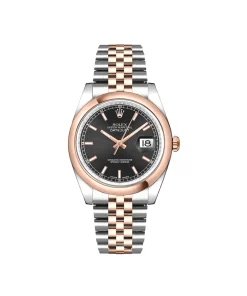 Rolex Datejust 36 116201 Stainless Steel Rose Gold Black Dial