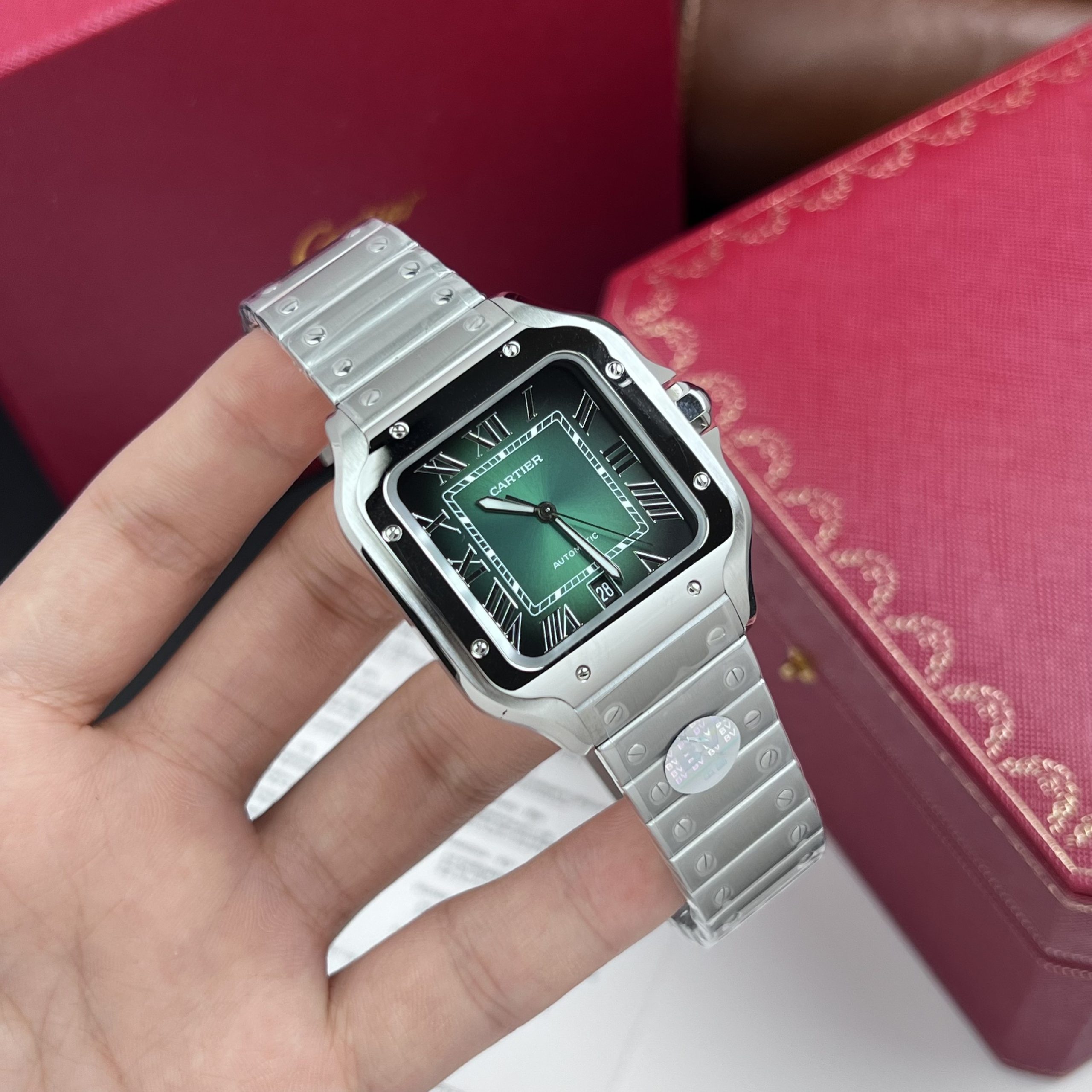 Cartier Santos de Cartier WSSA0062 Green Dial Watch BV Factory 39.8mm - Image 5
