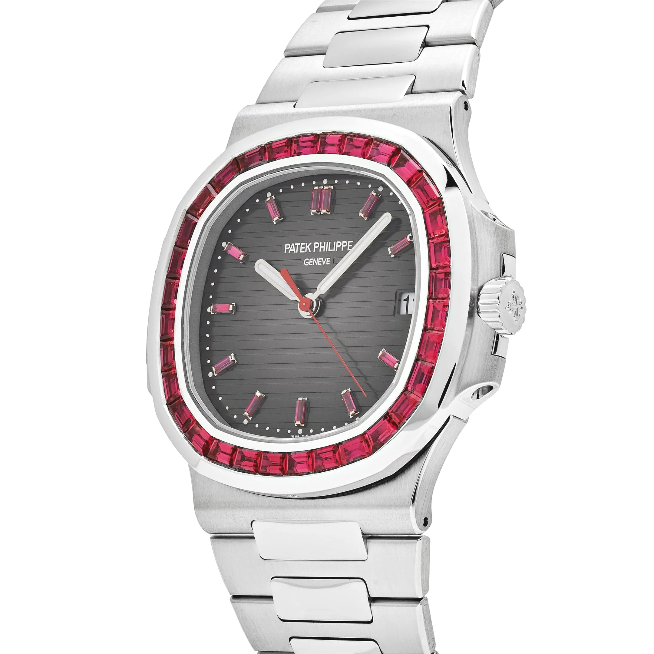 Patek Philippe Nautilus 5711/112P-001 Platinum Grey Dial Ruby Bezel - Image 3