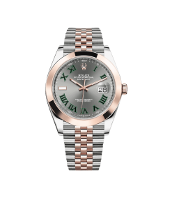 Rolex Datejust 41 126301 Stainless Steel Rose Gold Slate/Green Dial Jubilee