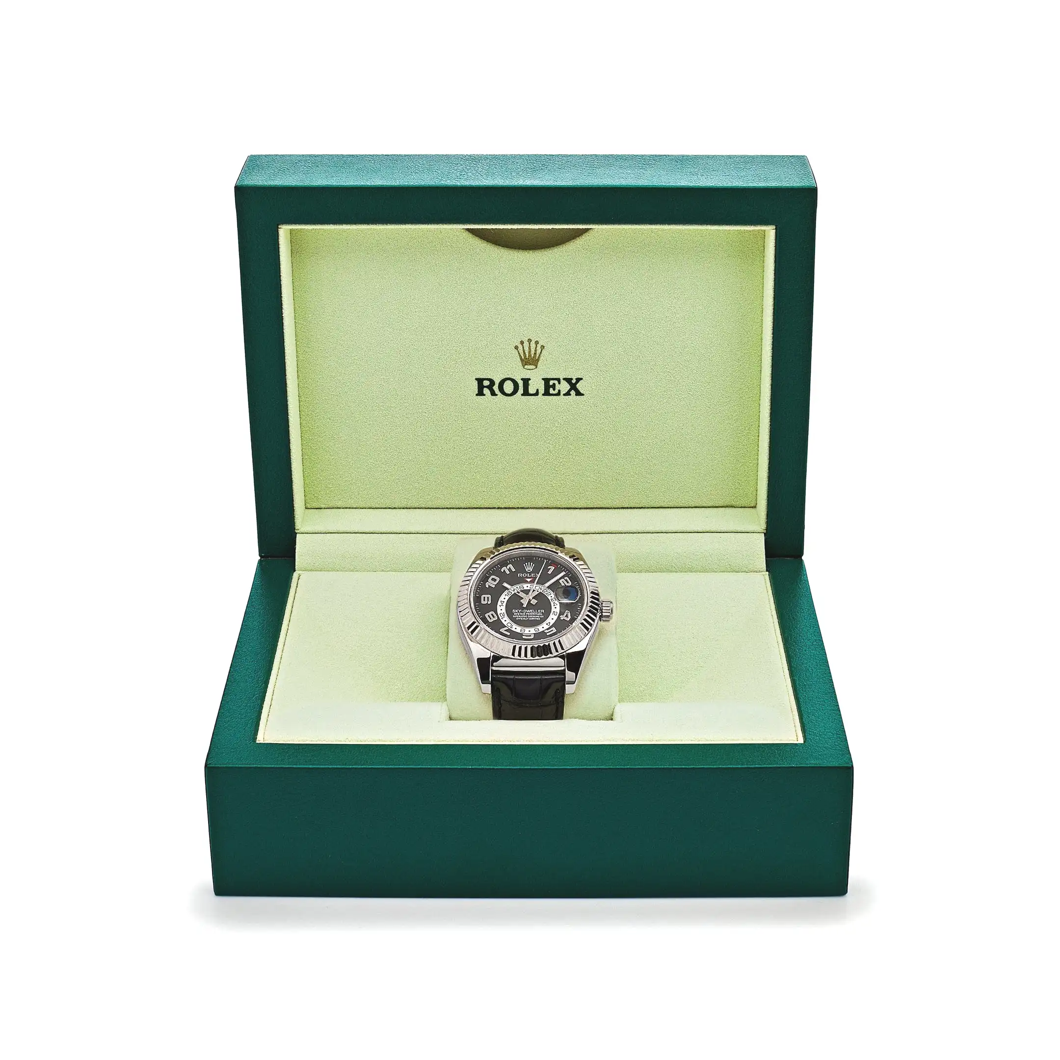 Rolex Sky-Dweller 326139 White Gold Black Dial Leather Strap 42mm - Image 7