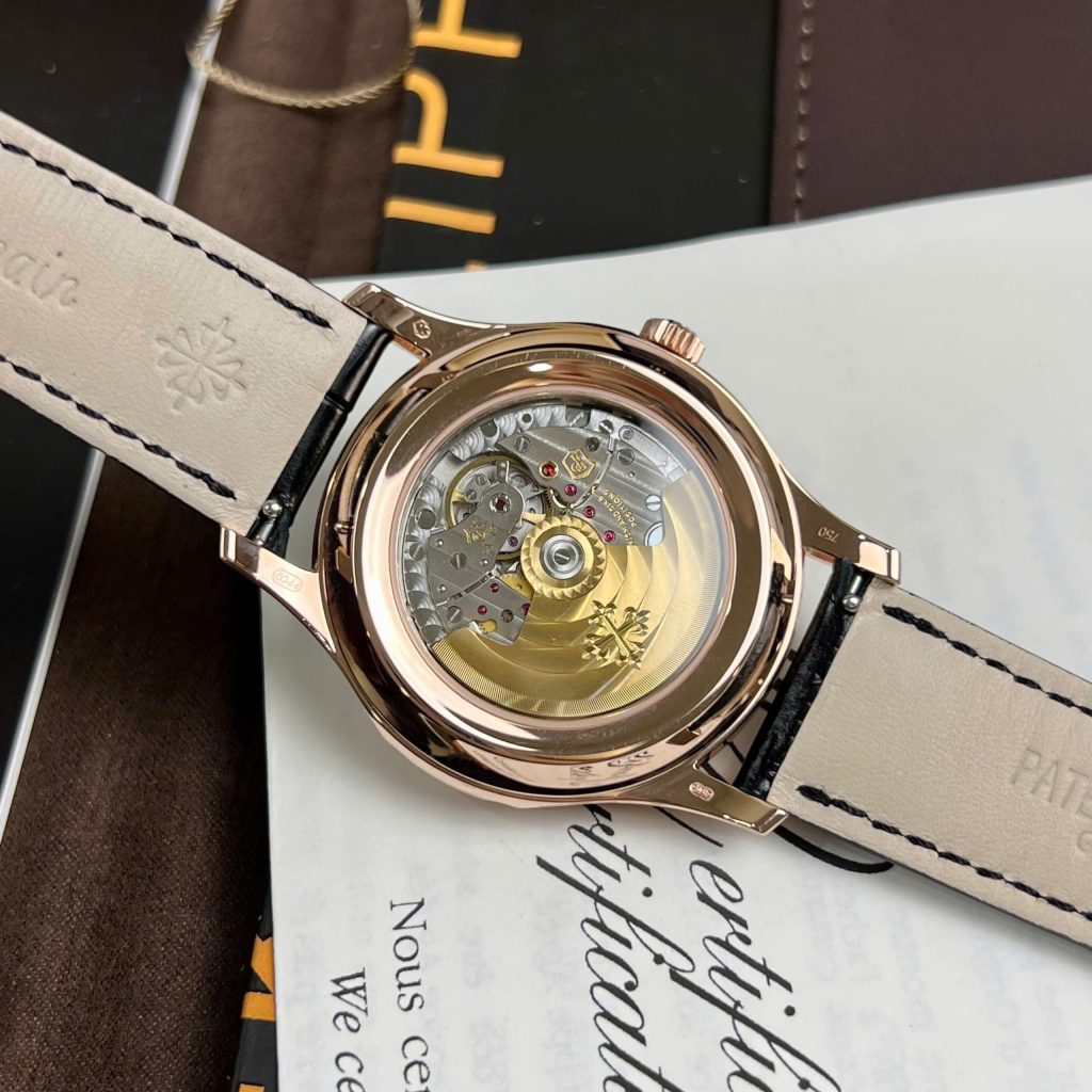 Đồng Hồ Patek Philippe 5205R Chế Tác Bọc Vàng 18K Dây Da Đen Xưởng GR 40mm