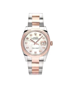 Rolex Datejust 36 126231 Rose Gold Stainless Steel Mother of Pearl Diamond Dial