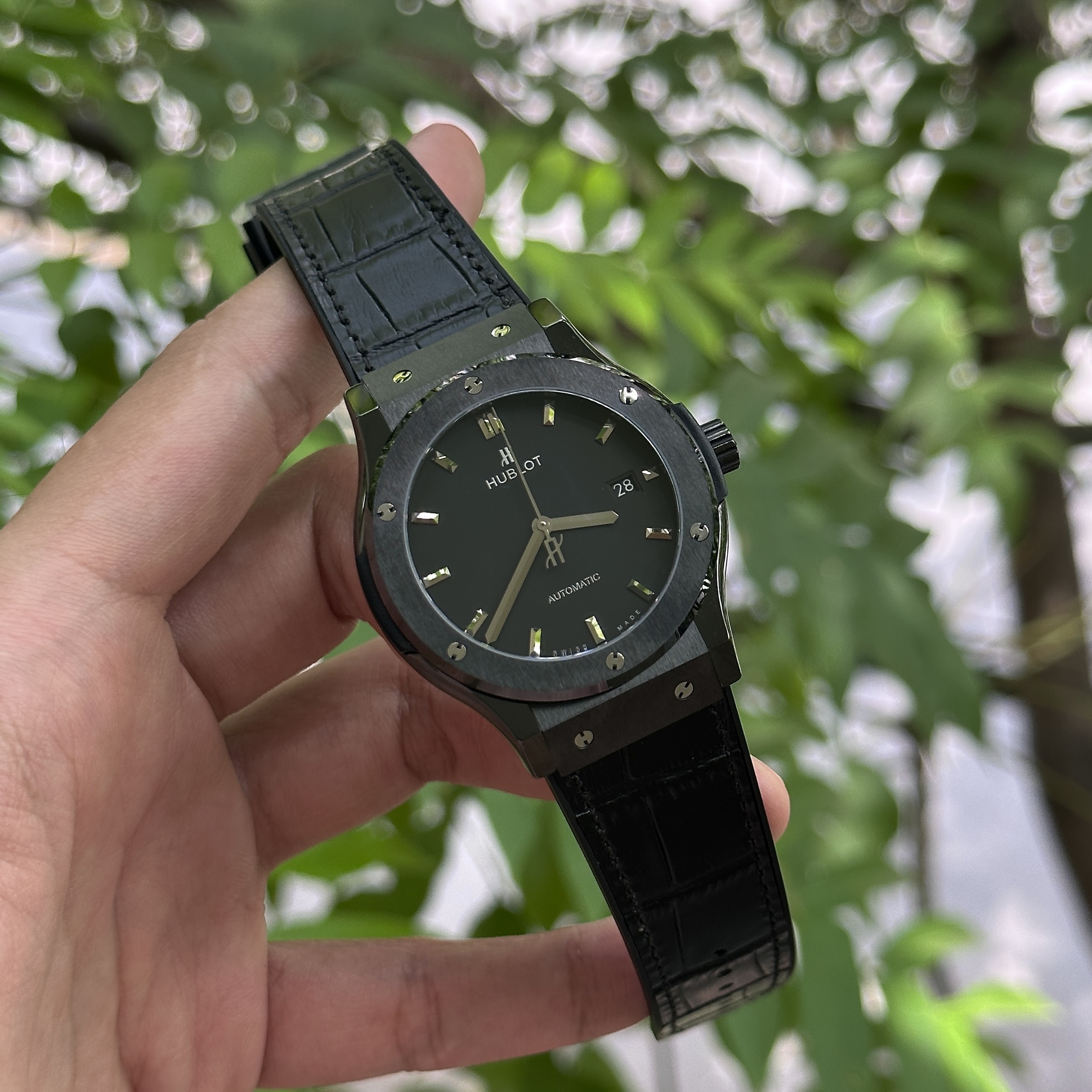 Hublot Classic Fusion Ceramic Black Dial Replica Watch JJZ 42mm