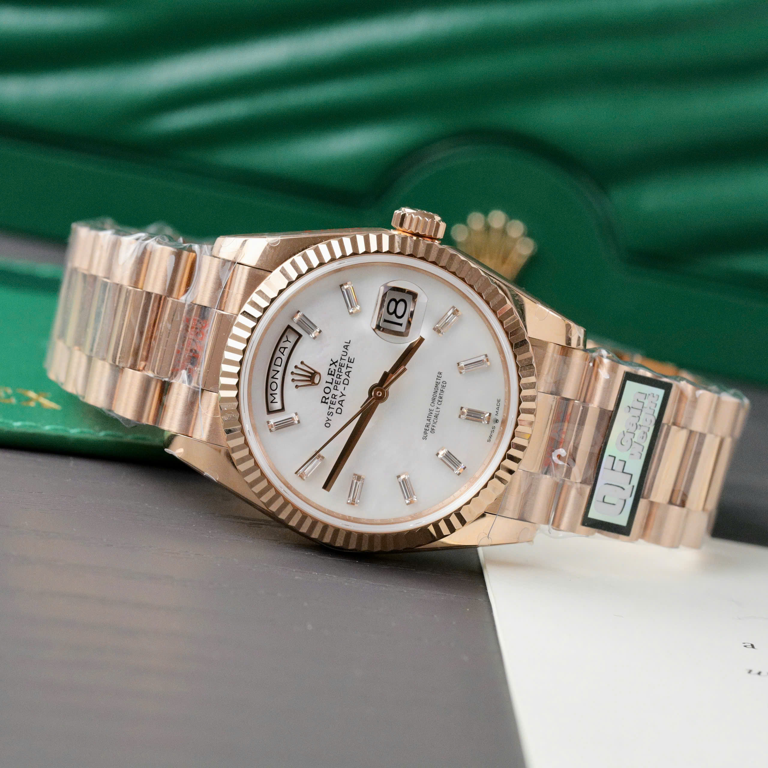 Rolex Day-Date 128238 Replica Watch MOP Face Weight 158gr Factory QF 36mm - Image 3