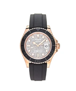 Rolex Yacht-Master 40 126655 Rose Gold Pave Diamond Dial