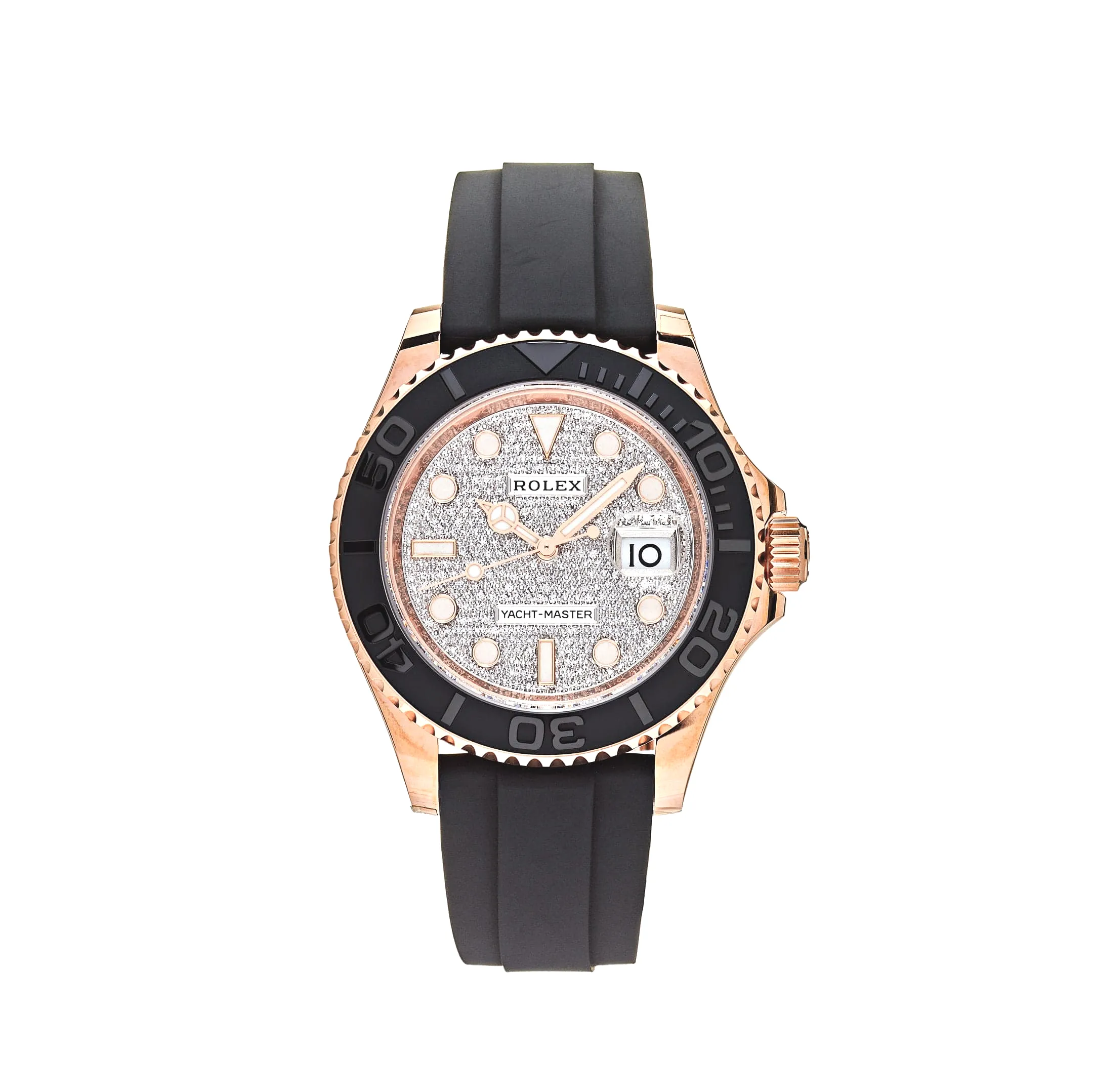 Rolex Yacht-Master 40 126655 Rose Gold Pave Diamond Dial