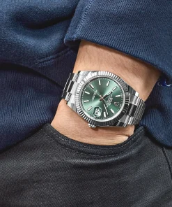 Alternative view of Rolex Datejust 41 126334 Stainless Steel Mint Green Dial Oyster