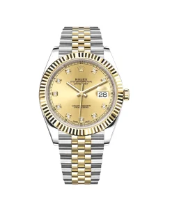 Rolex Datejust 41 126333 Yellow Gold Stainless Steel Champagne Diamond Dial Jubilee