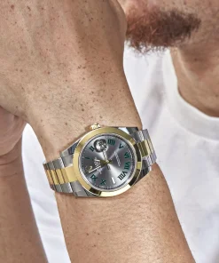Alternative view of Rolex Datejust 41 126303 ‘Wimbledon’ Yellow Gold Stainless Steel Slate Dial