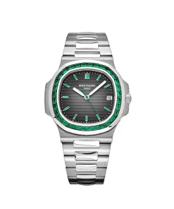 Patek Philippe Nautilus 5711/113P-001 Date Platinum Emeralds Black Dial