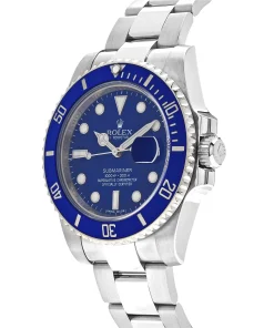 Alternative view of Rolex Submariner Date 116619LB White Gold Blue Dial Blue Bezel 40mm