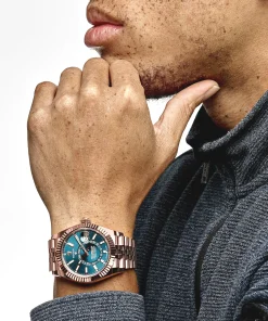 Alternative view of Rolex Sky-Dweller 336935 Everose Gold Blue Dial Jubilee 42mm