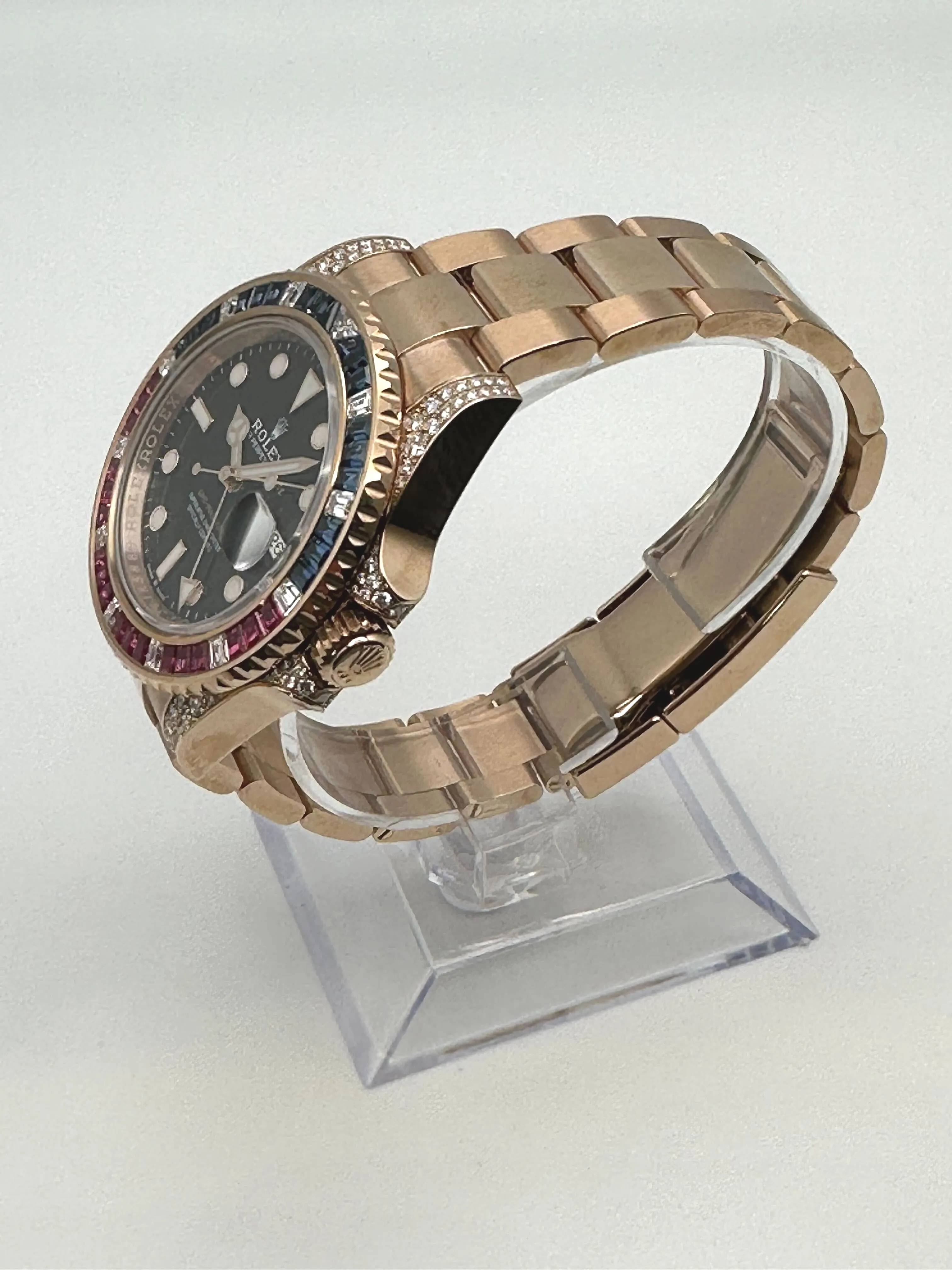 Rolex GMT-Master II 126755SARU ‘SARU’ Rose Gold Black Dial Diamond Bezel - Image 3