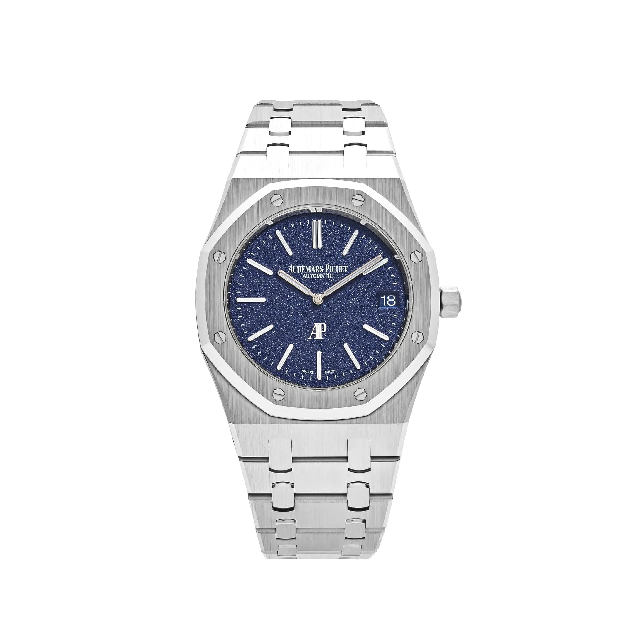 Audemars Piguet Royal Oak 16202BC.OO.1240BC.02 ‘Jumbo’ Extra-Thin White Gold Grainy Blue Dial