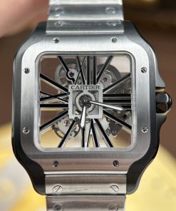 Alternative view of Cartier Santos de Cartier Replica 11 Skeleton Demi Black Factory MLF 39.8mm
