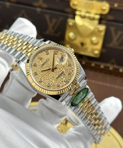 Alternative view of Rolex DateJust Rep 11 Yellow Dial Jubilee Strap AR Factory 36mm