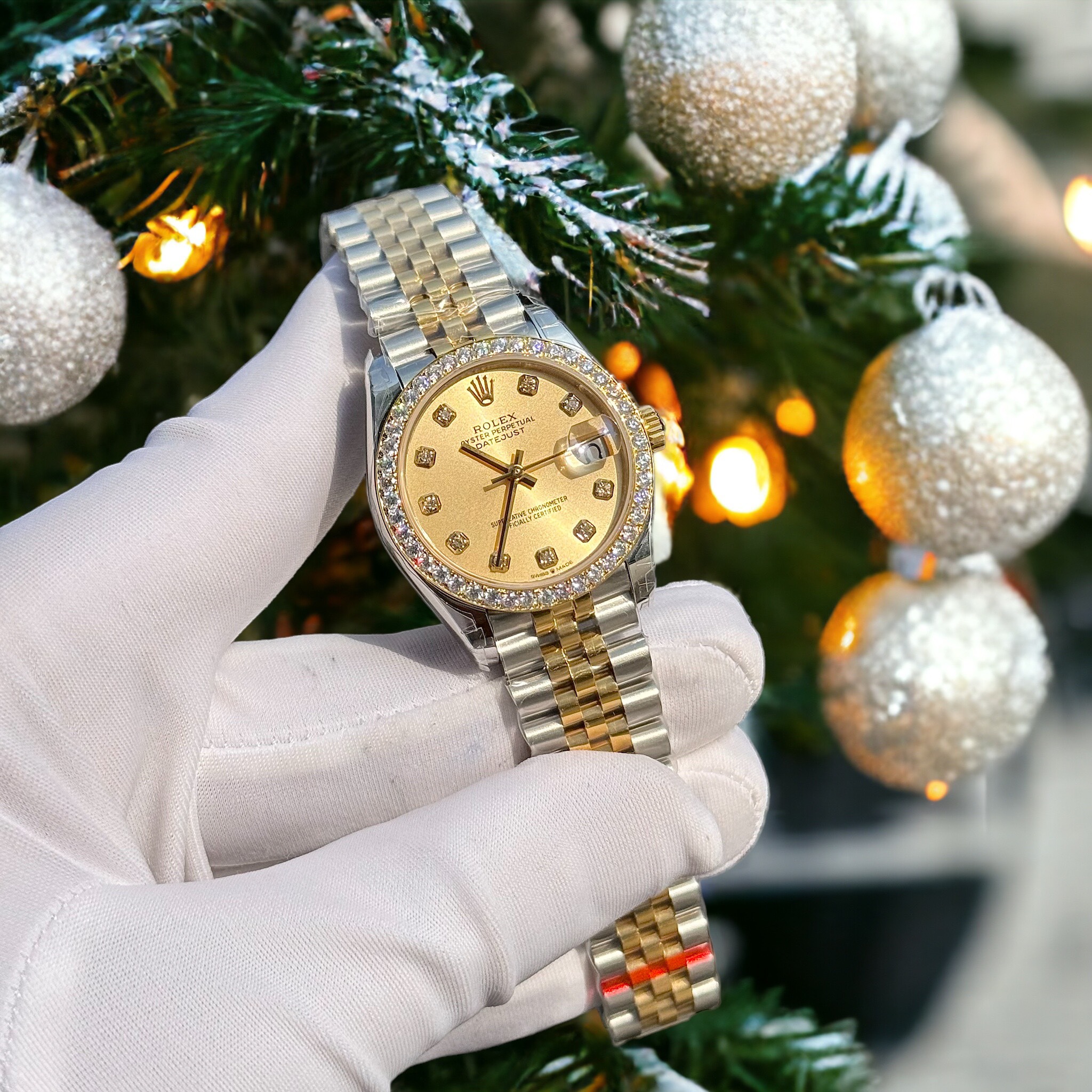 Rolex DateJust Custom Moissanite Diamonds Bezel Rep Watch 31mm - Image 2