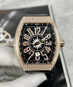 Franck Muller V45 Watch Rose Gold Black Color ABF Factory 45mm