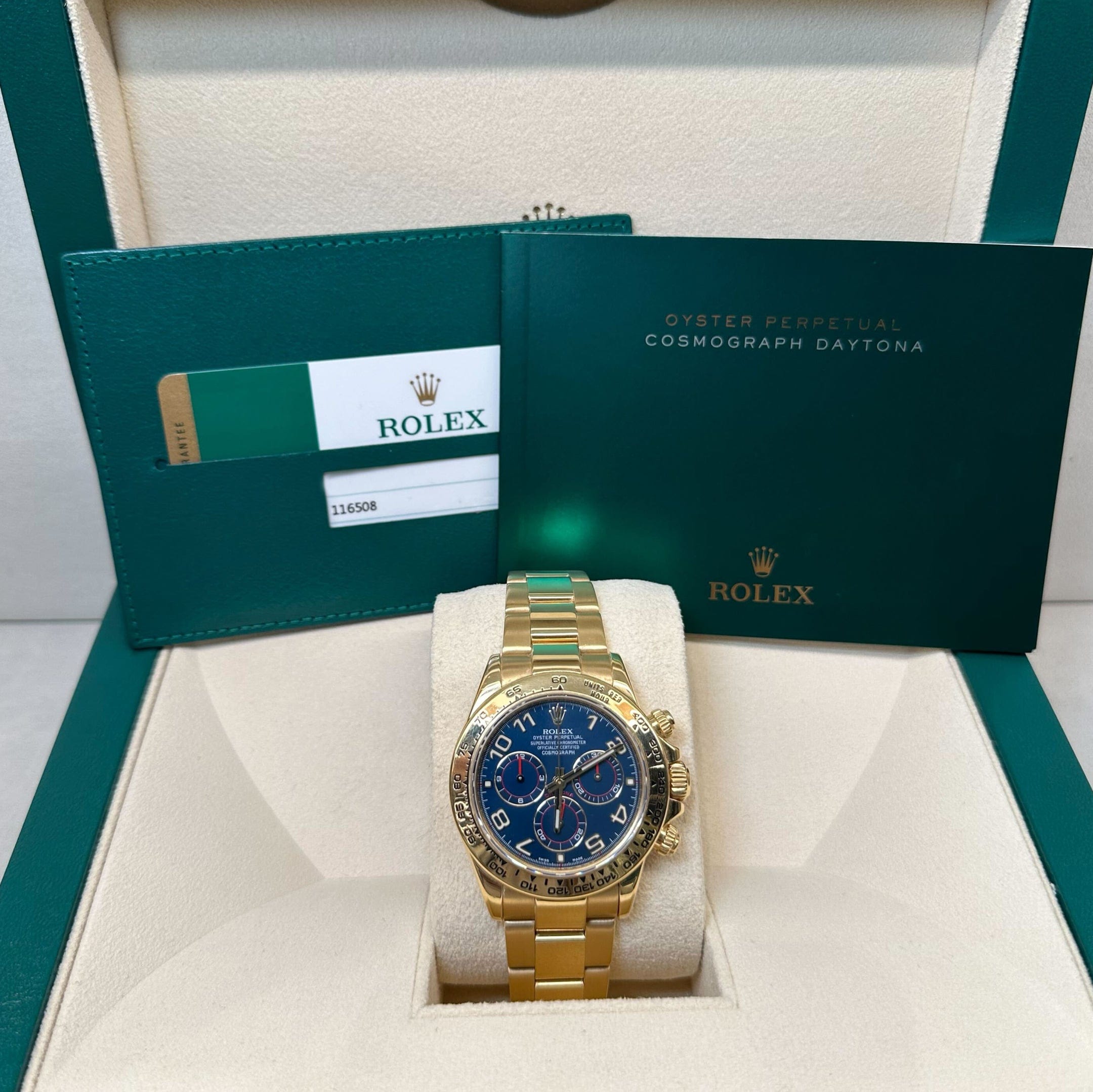 Rolex Daytona 116508 Yellow Gold Blue Racing Arabic 40mm - Image 11