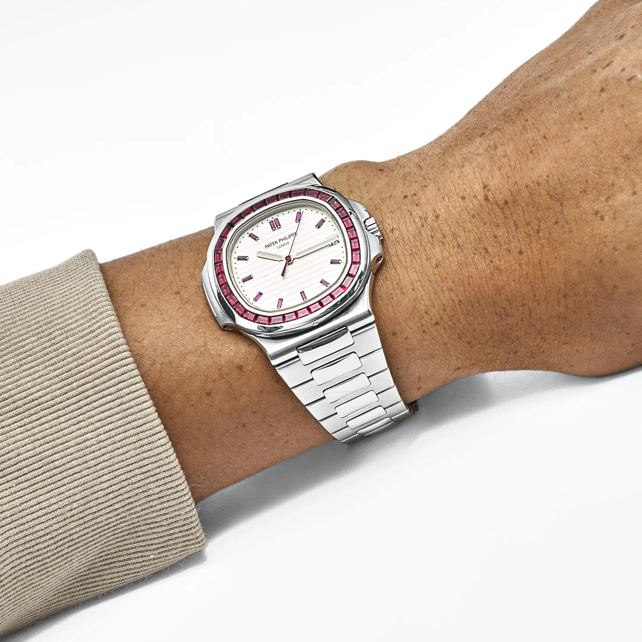 Patek Philippe Nautilus 5711/112P-010 Platinum White Dial Ruby Bezel - Image 2
