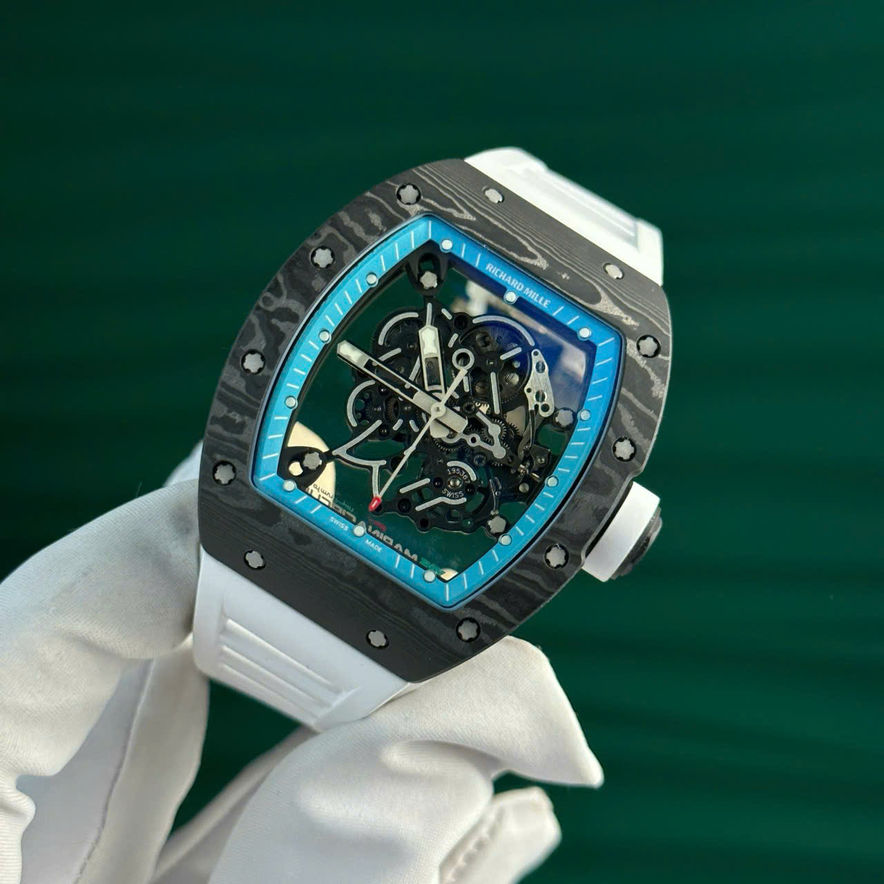 Richard Mille Carbon Crafting NTPT RM055 White Rubber Strap Factory ZF 49.9×42.7mm - Image 2