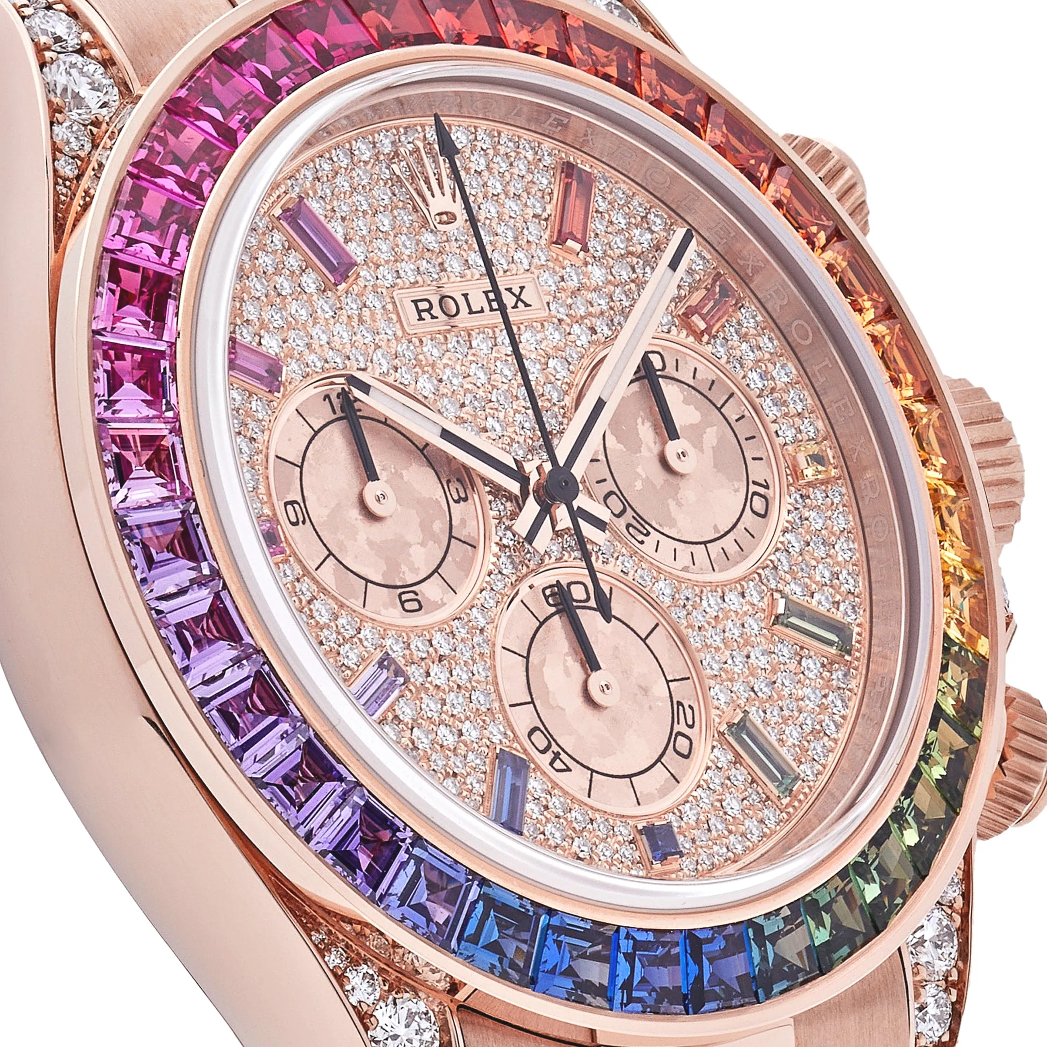Rolex Daytona 116595RBOW ‘Rainbow’ Rose Gold Pave Diamond Dial Sapphire Bezel - Image 5