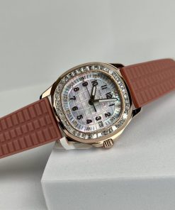 Alternative view of Patek Philippe Aquanaut 5072R Gold Wrapped Customs Moissanite Diamonds 35.6mm