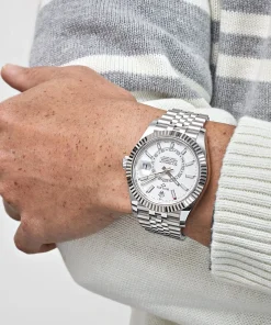 Alternative view of Rolex Sky-Dweller 336934 Stainless Steel White Dial Jubilee 42mm