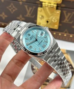 Alternative view of Rolex Land Dweller 127336 Replica 11 Ice Blue Dial Honeycomb 40mm