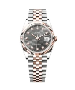 Rolex Datejust 36 126231 Rose Gold Stainless Steel Slate Motif Diamond Dial