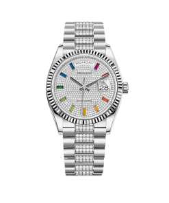 Rolex Day-Date 36 128239 White Gold Diamond-Paved Dial
