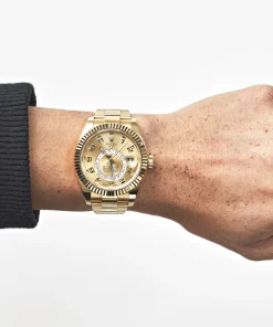 Alternative view of Rolex Sky-Dweller 326938 Yellow Gold Champagne 42mm