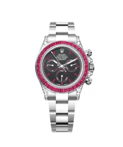 Rolex Daytona 126599TRU White Gold Diamond Black Dial Ruby Bezel