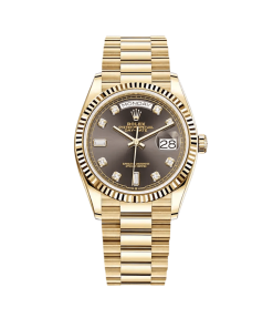 Rolex Day-Date 36 128238 Yellow Gold Dark Grey Diamond Dial