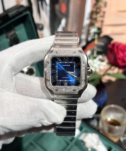 Catier Santos Customs Moissanite Diamonds Bezel Best Replica 39.8mm