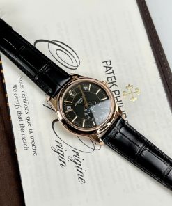 Alternative view of Patek Philippe 5205R 18K Gold Wrapped Black Leather Strap GR Factory 40mm