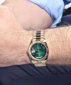 Alternative view of Rolex Day-Date 40 228238 Yellow Gold Green Ombre Roman Numeral Dial