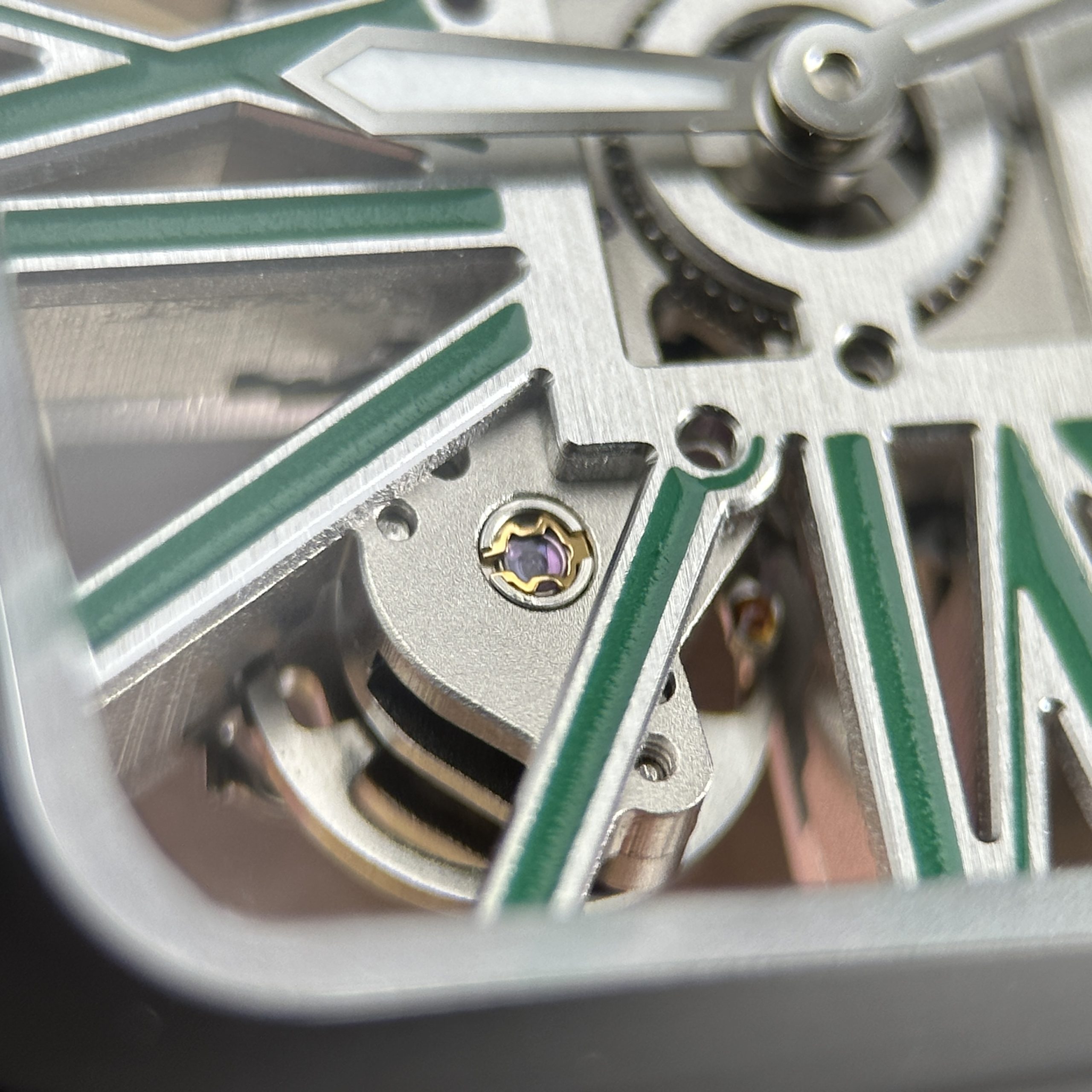 Cartier Santos de Cartier Skeleton Rep 11 Watch Demi Green Dial Factory MLF 39.8mm - Image 10